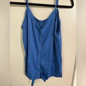 Button Down Tank‎ top with tie and adjustable able straps, size medium